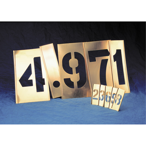 Gothic Brass Interlocking Stencils - Individual Letters & Numbers, Number, 6" Equipment World