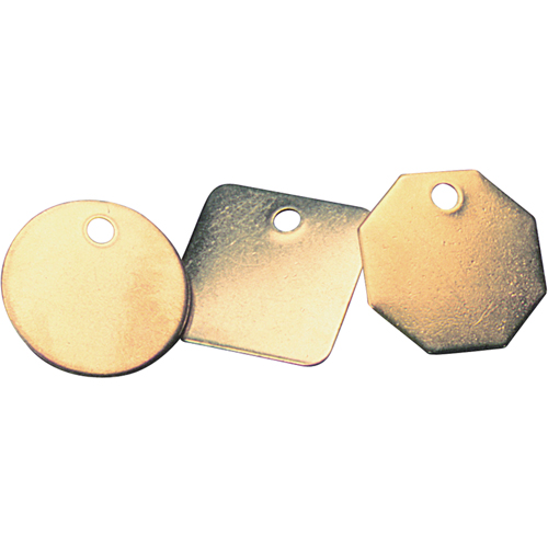 Blank Tags, Brass, 1.25" dia Equipment World