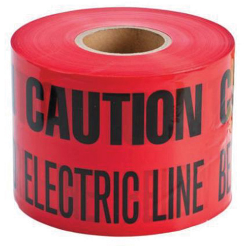 "Buried Electric Line" Identoline&reg; Underground Warning Tape, 6" W x 1000' L, Black on Red Equipment World