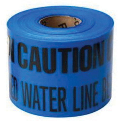 "Buried Water Line" Identoline&reg; Underground Warning Tape, 6" W x 1000' L, Black on Blue Equipment World