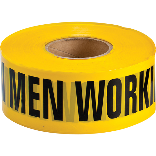 Barricade Tape, English, 3" W x 1000' L, 3.5 mils, Black on Yellow Equipment World