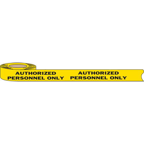 Barricade Tape, English, 3" W x 1000' L, 2 mils, Black on Yellow Equipment World