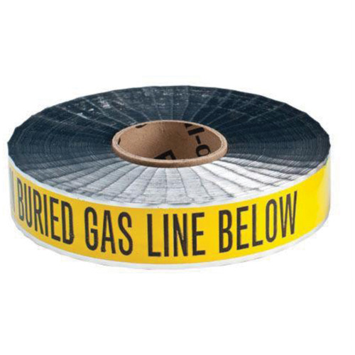 "Gas Line" Identoline&reg; Underground Warning Tape, 2" W x 1000' L, Black on Yellow Equipment World