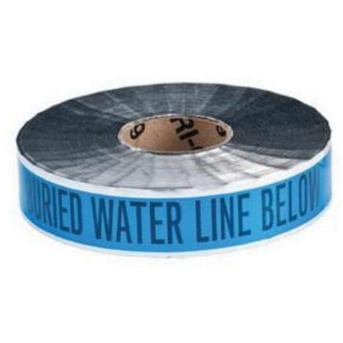 "Water Line" Identoline&reg; Underground Warning Tape, 2" W x 1000' L, Black on Blue Equipment World