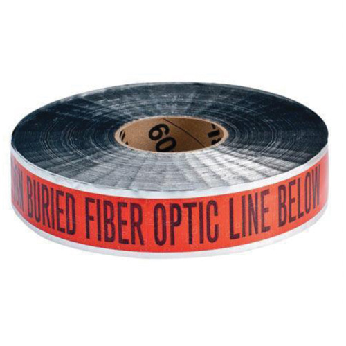 "Fiber Optic Line" Identoline&reg; Underground Warning Tape, 2" W x 1000' L, Black on Orange Equipment World
