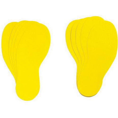 &eacute;tiquettes pour marquage des planchers, Empreinte de pas, 12" lo x 3,75" la, Jaune, Vinyle Equipment World