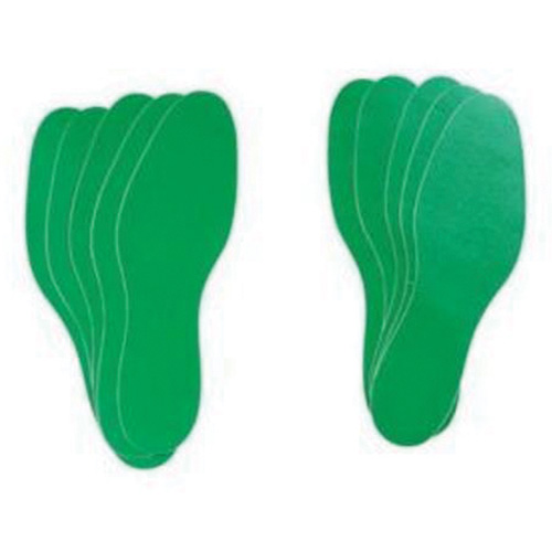 &eacute;tiquettes pour marquage des planchers, Empreinte de pas, 12" lo x 3,75" la, Vert, Vinyle Equipment World