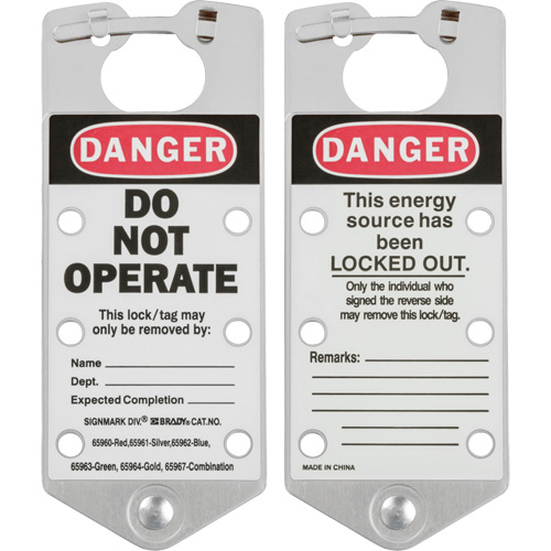 Labeled Lockout Hasps, Silver Equipment World