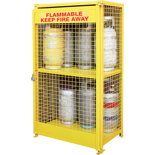 Armoires pour cylindres &agrave; gaz, nbre de bouteilles: 12, 44" , 30" , 74" , Jaune Equipment World