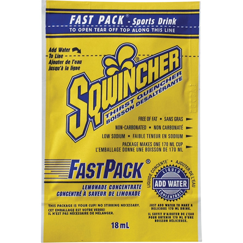 Sqwincher&reg; Rehydration Drink Fast Pack&reg;, Single Serve, Lemonade Equipment World