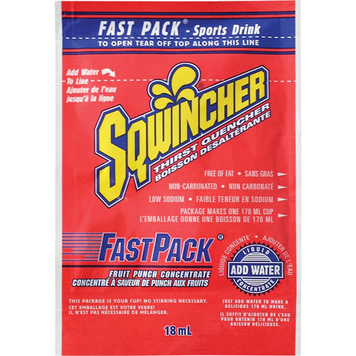Sqwincher&reg; Rehydration Drink Fast Pack&reg;, Single Serve, Fruit Punch Equipment World