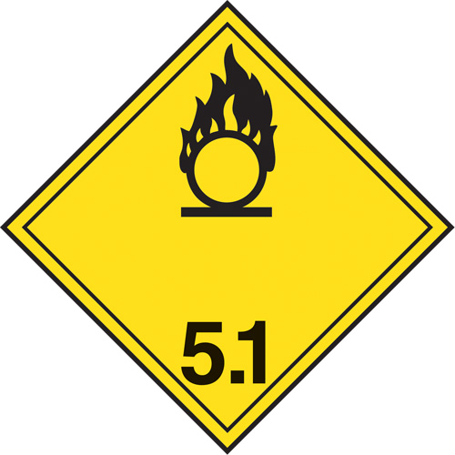 TDG Shipping Labels, Class 5.1, Oxidizing Substances, Paper Equipment World
