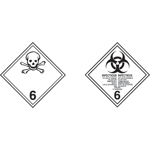 TDG Shipping Labels, Class 6.1, Toxic Substances, Vinyl Equipment World