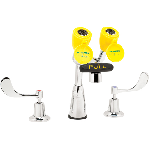 Poste combin&eacute; robinet/douche oculaire, Installation Montage sur &eacute;vier Equipment World