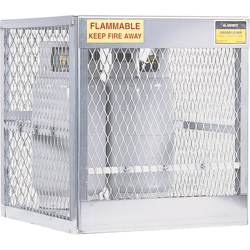 Aluminum LPG Cylinder Locker Storage, 4 Cylinder Capacity, 30" W x 32" D x 33-1/2" H, Silver Equipment World