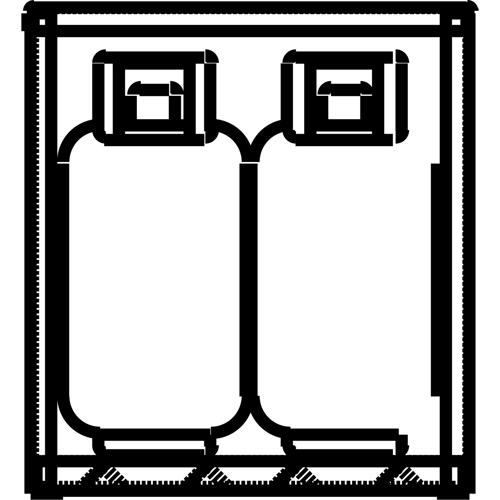 Aluminum LPG Cylinder Locker Storage, 4 Cylinder Capacity, 30" W x 32" D x 33-1/2" H, Silver Equipment World