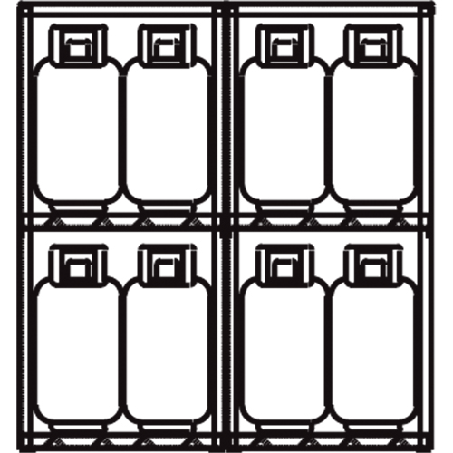 Aluminum LPG Cylinder Locker Storage, 16 Cylinder Capacity, 60" W x 32" D x 65" H, Silver Equipment World