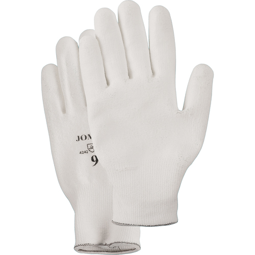 White Knit Palm Coated Gloves, Size Small/7, Polyurethane Coated, HPPE Shell, EN 388 Level 2 Equipment World
