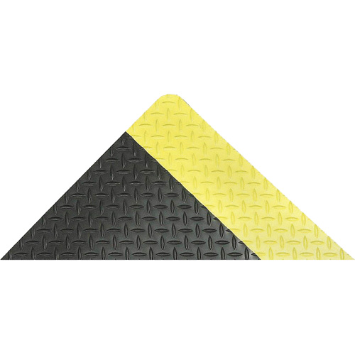 Saddle Trax Anti-Fatigue & Ergonomic Floor Mat, Diamond, 2' x 3' x 1", Black/Yellow, Vinyl Equipment World