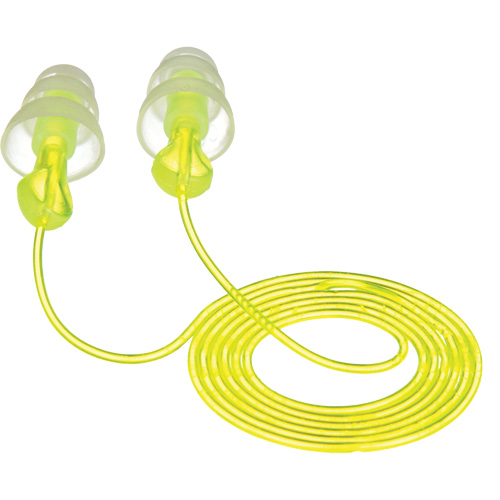 E-A-R Tri-Flange Reusable Earplugs, Corded, Bulk - Polybag, 26 dB NRR, One-Size Equipment World