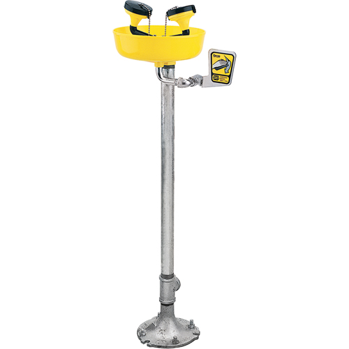 Poste de douche oculaire, Installation Socle, Bol Plastique Equipment World