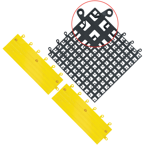 ErgoDeck&reg; Mat No. 560, PVC, 1-1/2' W x 1-1/2' L, 7/8" Thick, Black Equipment World