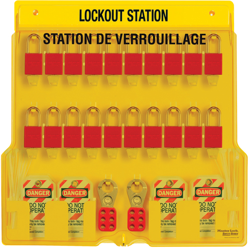 Lockout Station, Thermoplastic Padlocks, 20 Padlock Capacity, Padlocks Included Equipment World