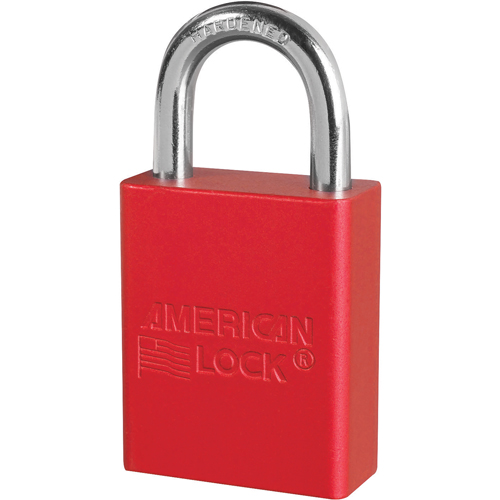 Anodized Padlock, Safety Padlock, Keyed Different, Aluminum, 1-1/2" Width Equipment World