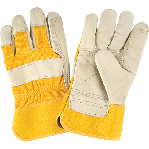 Premium Quality Fitters Gloves, Large, Grain Cowhide Palm, Cotton Inner Lining Equipment World