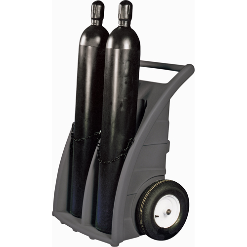 Dual-Cylinder Dollies, Rubber Wheels, 23" W x 12"L Base, 500 lbs. Equipment World