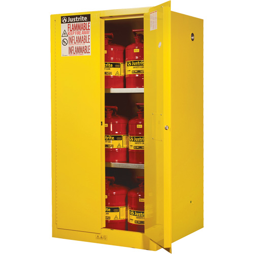 Sure-Grip&reg; Ex Flammable Storage Cabinets, 60 gal., 2 Door, 34" W x 65" H x 34" D Equipment World