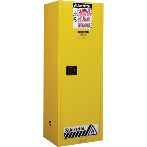 Sure-Grip&reg; EX Slimline Flammable Safety Cabinet, 22 gal., 1 Door, 23.25" W x 65" H x 18" D Equipment World