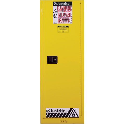 Sure-Grip&reg; EX Slimline Flammable Safety Cabinet, 22 gal., 1 Door, 23.25" W x 65" H x 18" D Equipment World