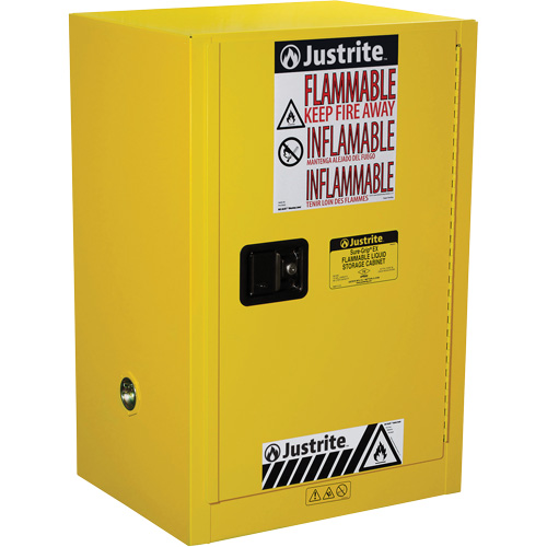 Sure-Grip&reg; EX Compac Flammable Safety Cabinet, 12 gal., 1 Door, 23.25" W x 35" H x 18" D Equipment World