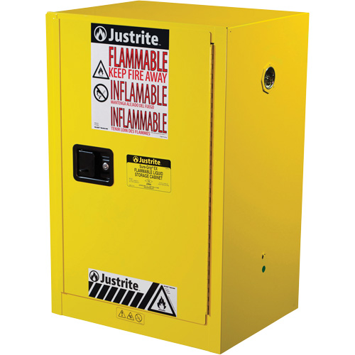 Sure-Grip&reg; EX Compac Flammable Safety Cabinet, 12 gal., 1 Door, 23.25" W x 35" H x 18" D Equipment World