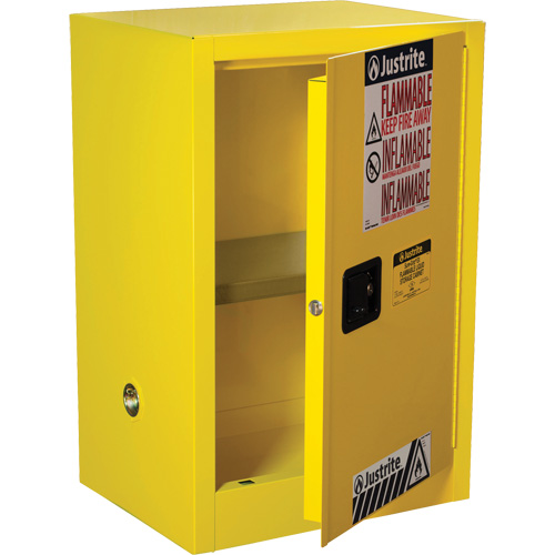 Sure-Grip&reg; EX Compac Flammable Safety Cabinet, 12 gal., 1 Door, 23.25" W x 35" H x 18" D Equipment World