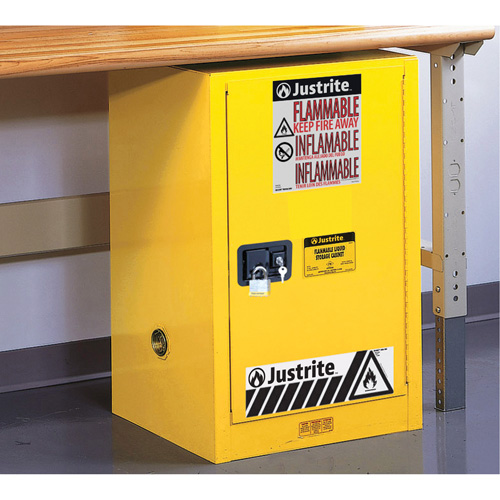 Sure-Grip&reg; EX Compac Flammable Safety Cabinet, 12 gal., 1 Door, 23.25" W x 35" H x 18" D Equipment World