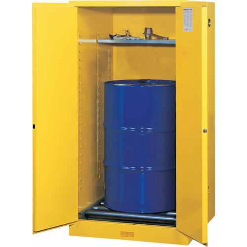 Sure-Grip&reg; EX Vertical Drum Storage Cabinets, 55 US gal. Cap., Yellow Equipment World