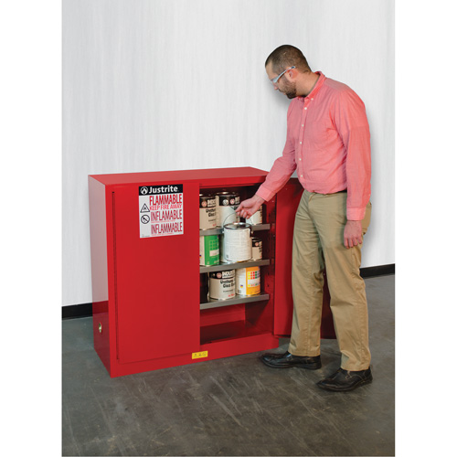 Sure-Grip&reg; EX Combustibles Safety Cabinet for Paint and Ink, 40 gal., 3 Shelves Equipment World