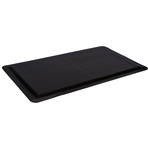 Ergo-Ease Mats, Ribbed, 2' x 10' x 7/8", Black, Rubber/Sponge Equipment World