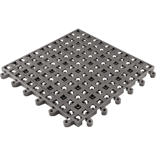 ErgoDeck&reg; General Purpose No. 564 Matting, PVC, 1-1/2' W x 1-1/2' L, 7/8" Thick, Charcoal Equipment World