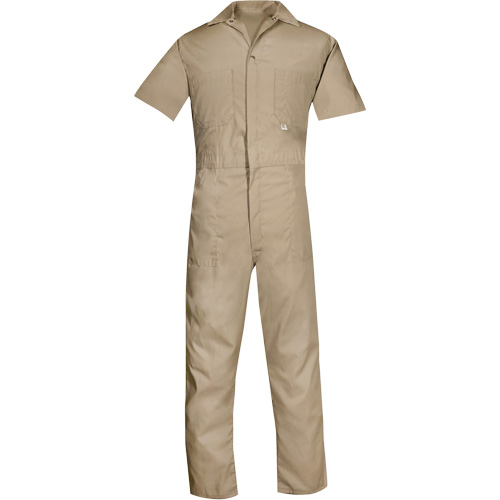Short Sleeved Coveralls, Men's, Tan, Size Small Equipment World