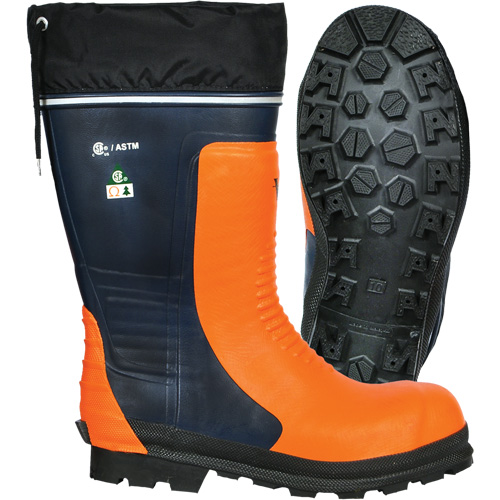 Bushwhacker Chainsaw Boots, Rubber, Steel Toe, Size 6, Puncture Resistant Sole Equipment World