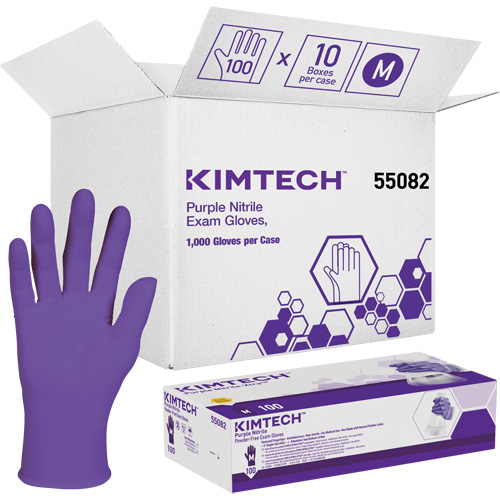 Kimtech Examination Gloves, Medium, Nitrile, 6-mil, Powder-Free, Purple, Class 2 Equipment World