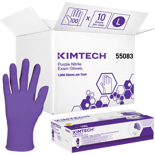 Kimtech Examination Gloves, Large, Nitrile, 6-mil, Powder-Free, Purple, Class 2 Equipment World