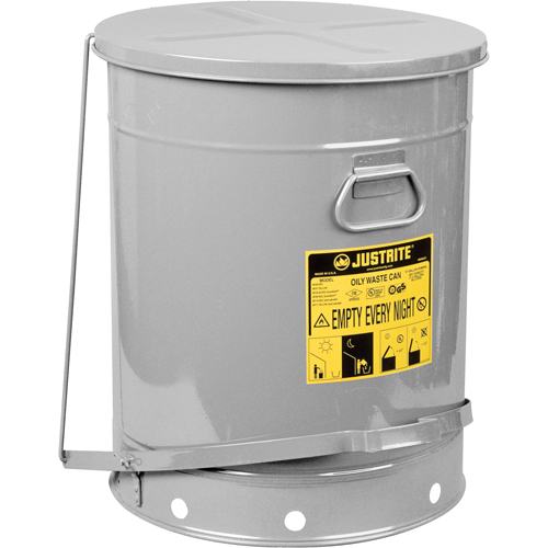 Oily Waste Cans, FM Approved/UL Listed, 21 US gal., Silver Equipment World