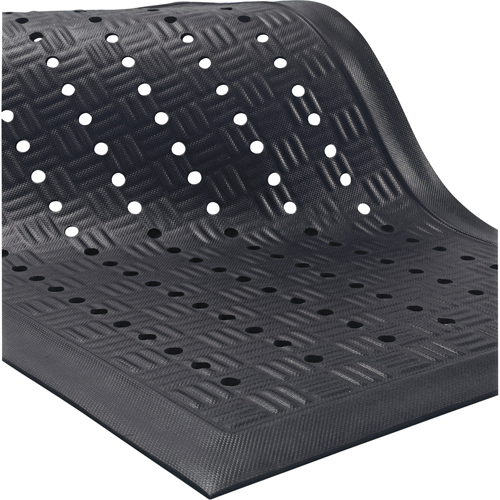 Cushion Station Mats, Slotted, 4' x 6' x 9/16", Black, Nitrile Equipment World