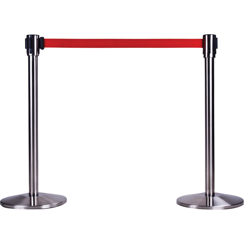 Free-Standing Crowd Control Barrier Receiver Post, 35" High, Stainless Equipment World