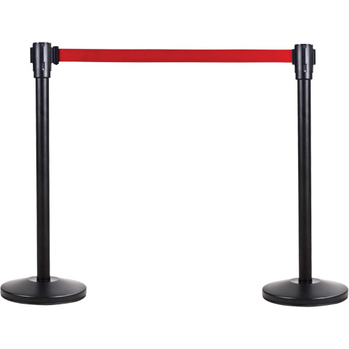 Free-Standing Crowd Control Barrier Receiver Post, 35" High, Black Equipment World
