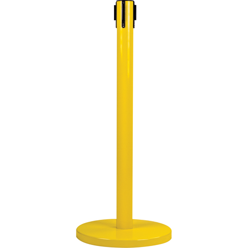 Free-Standing Crowd Control Barrier Receiver Post, 35" High, Yellow Equipment World